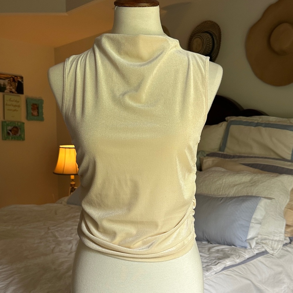 Elegant Cream Sleeveless Top